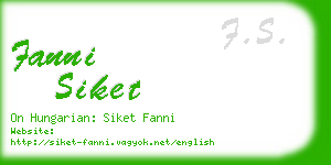 fanni siket business card